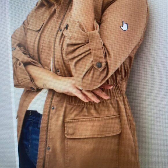 NWT two piece lot! Twill Essentials Anorak Jacket Plus Size 30 Tan and SS tee. - Picture 5 of 6